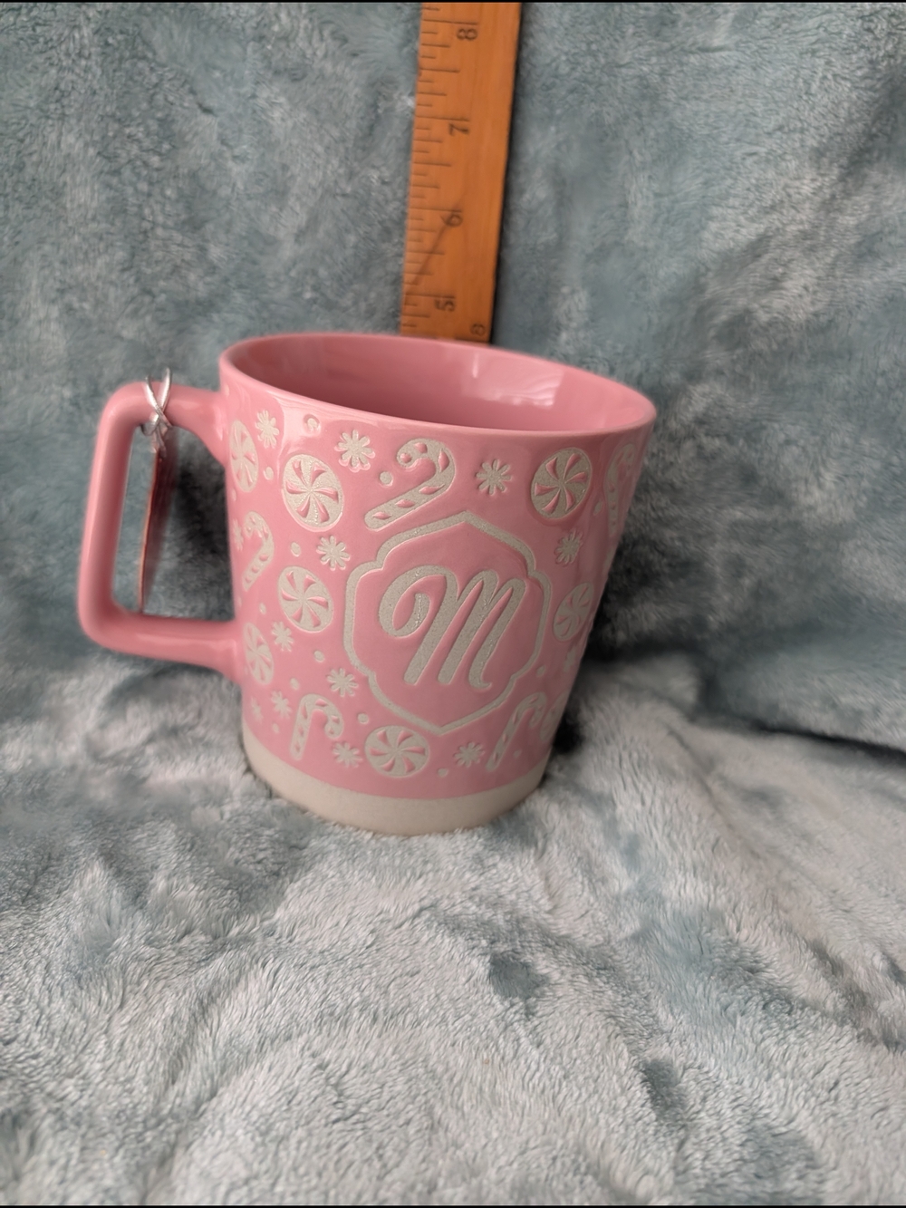 Pink Monogram 'M' Ceramic Christmas Mug - Picture 5 of 6